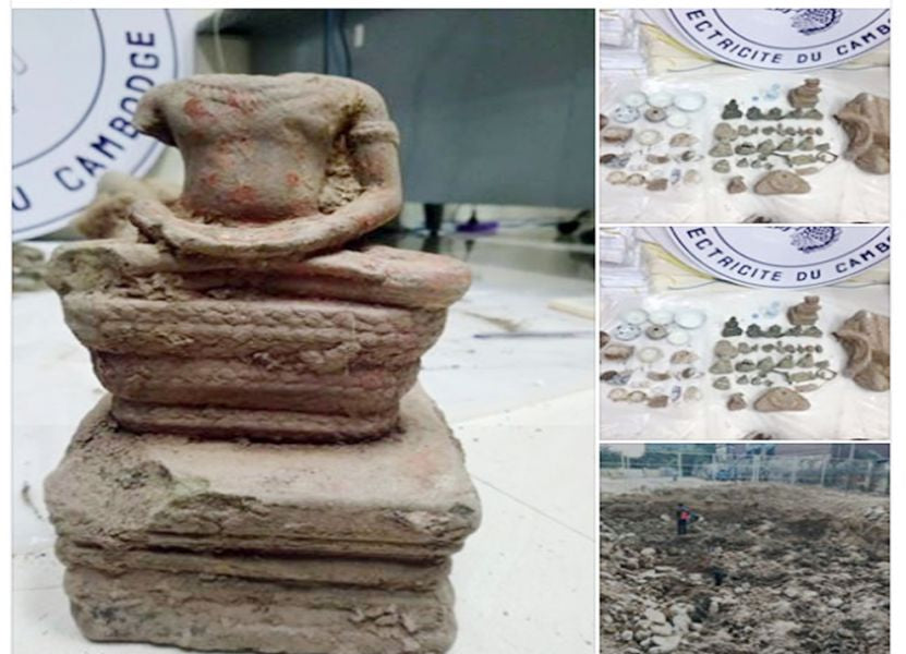 Several ancient artefacts discovered near Wat Phnom